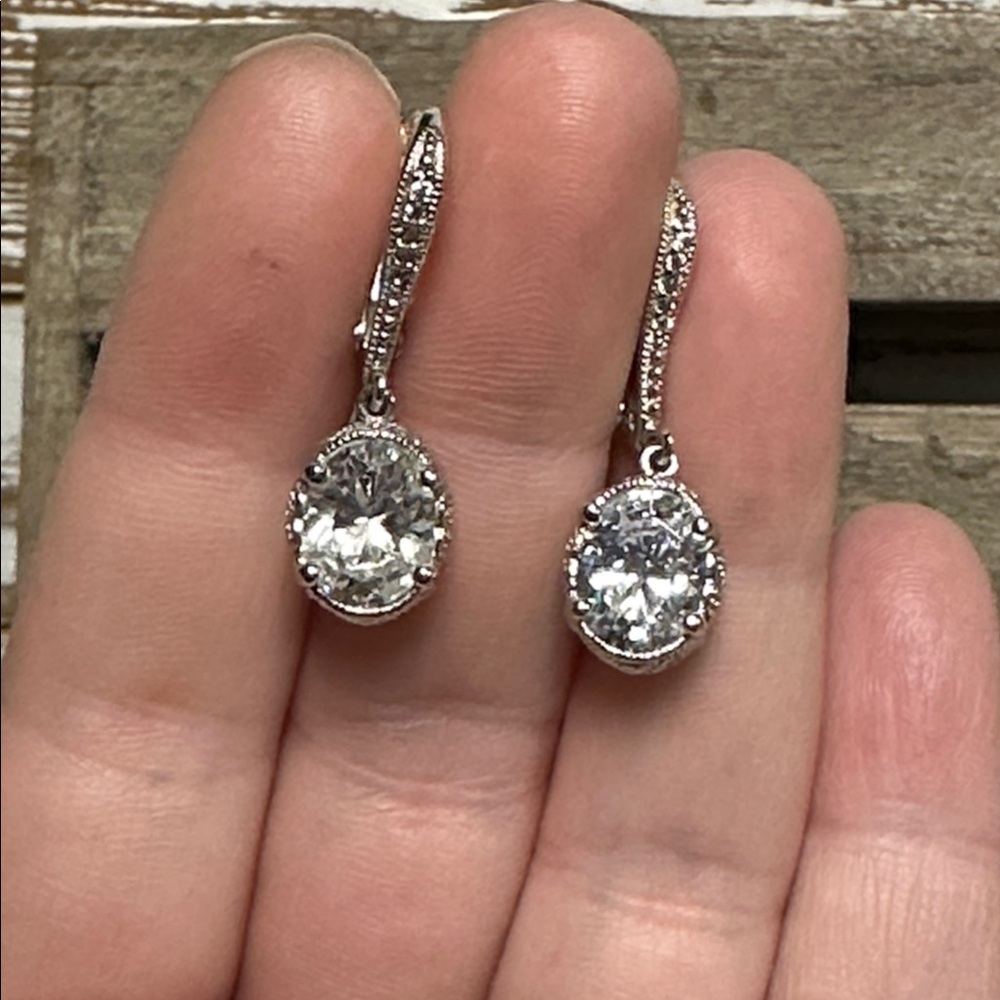 Joseph Esposito like new crystal sterling silver 925 stamped dangle earrings - Picture 4 of 8